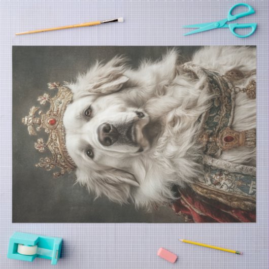 Dekoupage Great Pyrenäen Royal Family Seidenpapier (Basteln)