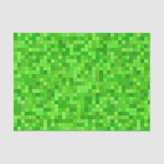 Dekoupage Green Pixels Geburtstagsparty Seidenpapier (Vorderseite)
