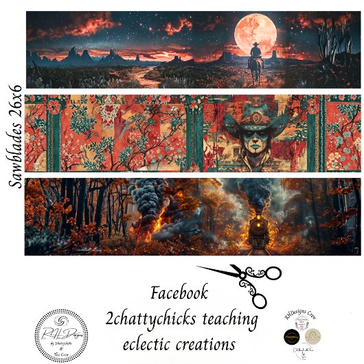 Dekoupage Handsäge 26x6" Western Designs  Seidenpapier