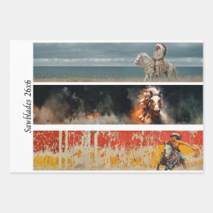 Dekoupage Handsäge Kunst Western 26x6" Designs  Geschenkpapier Set