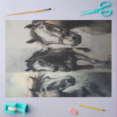 Dekoupage Holzkohle Horse Collage Rustikale Kunst Seidenpapier (Basteln)