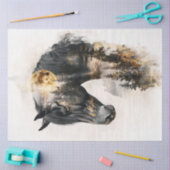 Dekoupage Horse Double Exposure Moonlit Forest Seidenpapier (Basteln)