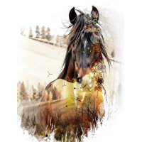 Dekoupage Horse Harmony Nature Double Exposure