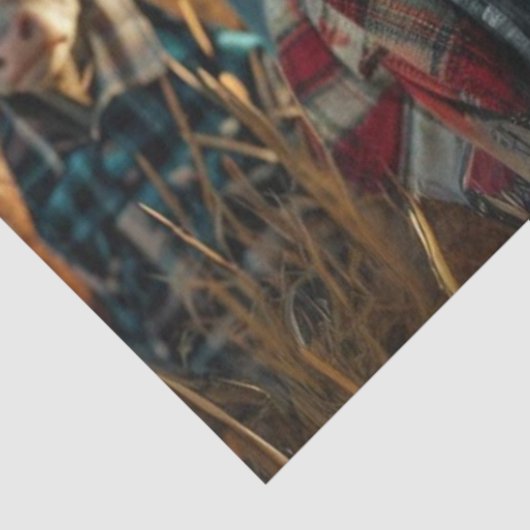 Dekoupage humorvolle Kühe verkleidet Farmkleidung Seidenpapier (Ausschnitt)