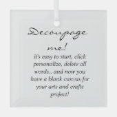 Dekoupage Idee, Kunst und Handwerk Ornament Aus Glas (Vorderseite)