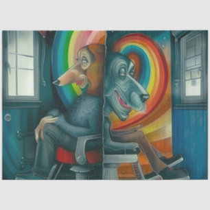 Dekoupage Imaginative Abstrakte Kunsttiere Seidenpapier