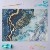 Dekoupage Imitate beenden Marmoreffekt Blue Gold Seidenpapier (Basteln)