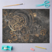 Dekoupage Imitats beenden stenciled Gears Bronze M Seidenpapier (Basteln)