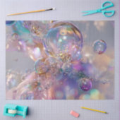 Dekoupage Iridescent Blasen Floating in Luft Seidenpapier (Basteln)