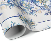 Dekoupage: Italienisch Tile Blau und Weiß Amalfi K Geschenkpapier (Rolleneckpunkt)