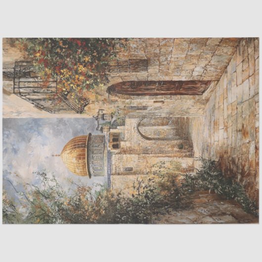 Dekoupage Jerusalem Kuppel des Felsens Seidenpapier (Vorderseite)