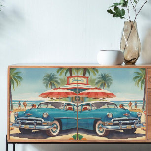 Dekoupage Kitsch 1950er Urlaubsvorführung Seidenpapier