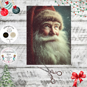 Dekoupage Klassischer Weihnachtsmann Winterlandsch Seidenpapier
