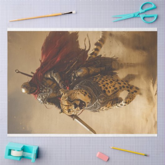 Dekoupage Knight and Cheetah Duo Helden Seidenpapier (Basteln)