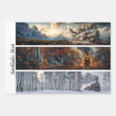 Dekoupage Kosmischer Bison Wildblumen Handsäge Des Geschenkpapier Set (Vorderseite 3)