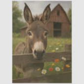 Dekoupage Landschaft Donkey Red Barn Seidenpapier (Vorderseite)