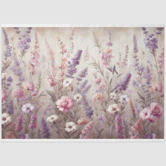 Dekoupage Lavendel Wildblume Tissue Paper Seidenpapier (Vorderseite)