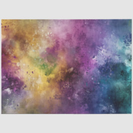 Dekoupage Lebend farbig Lila-blau-gelb-grün Seidenpapier