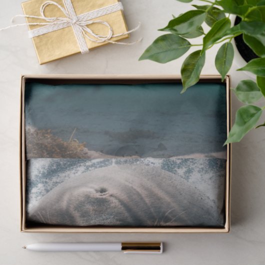 Dekoupage Lebendes Aquamarines Ozeanwasser mit Man Seidenpapier (Geschenk)