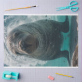 Dekoupage Lebendes Aquamarines Ozeanwasser mit Man Seidenpapier (Basteln)