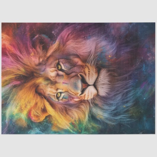 Dekoupage Lion of Spectrum of Colors Seidenpapier (Vorderseite)