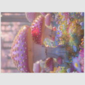 Dekoupage Magical Garden Pink Mushrooms Seidenpapier (Vorderseite)