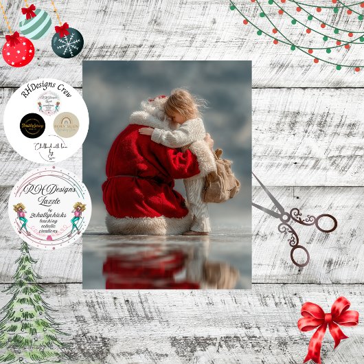 Dekoupage Magical Santa Hugging Kind Weihnachten Seidenpapier