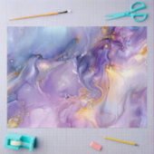 Dekoupage Marble Imitats beenden Lila Gold Blue Seidenpapier (Basteln)