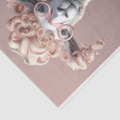 Dekoupage mit glatter Rosa Lama Jacket Seidenpapier (Ausschnitt)