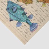 Dekoupage mit Vintage-Fischen Seidenpapier (Ausschnitt)