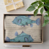 Dekoupage mit Vintage-Fischen Seidenpapier (Geschenk)