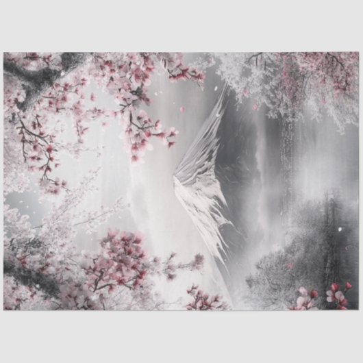 Dekoupage Mount Fuji's mit Kirschblüten & Lake Seidenpapier (Vorderseite)