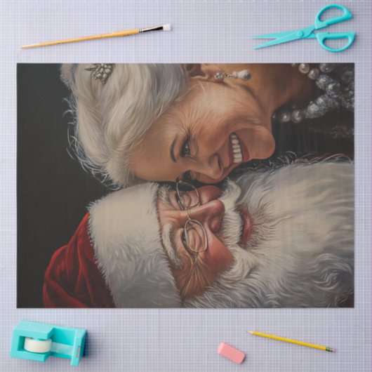 Dekoupage Mr. & Mrs. Claus Portrait Seidenpapier (Basteln)
