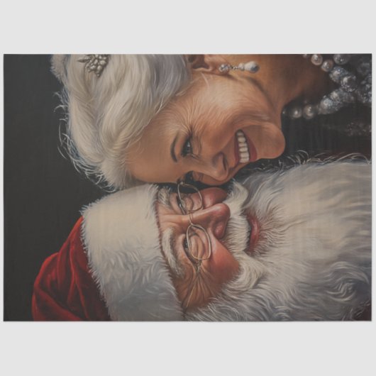 Dekoupage Mr. & Mrs. Claus Portrait Seidenpapier (Vorderseite)