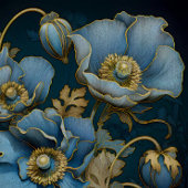 Dekoupage mystical Blue Poppies Seidenpapier