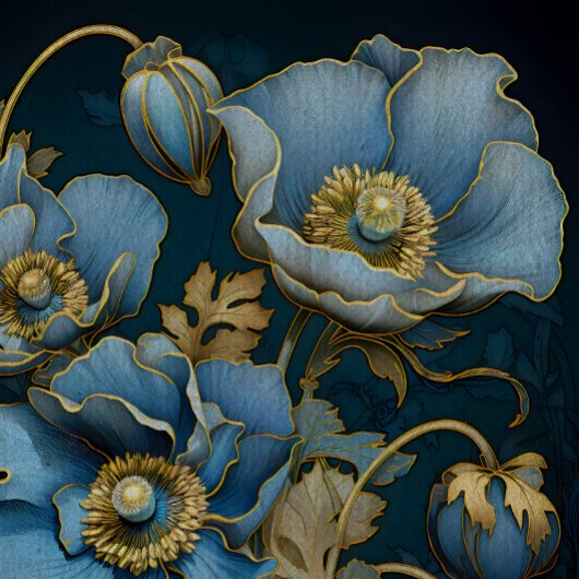 Dekoupage mystical Blue Poppies Seidenpapier