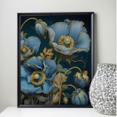 Dekoupage mystical Blue Poppies Seidenpapier