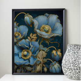 Dekoupage mystical Blue Poppies Seidenpapier