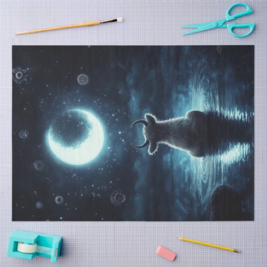 Dekoupage Mystical Highland Starring am Mond Seidenpapier (Basteln)