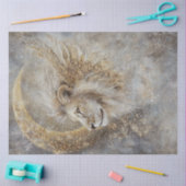 Dekoupage Mystical Lions Head Crescent Moon Gold Seidenpapier (Basteln)