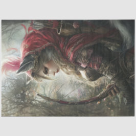 Dekoupage Mystical Women Robin Hood Bow Arrows Seidenpapier