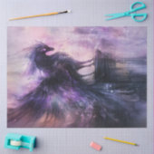 Dekoupage Mythical Bird Dark Lila Black Feathers Seidenpapier (Basteln)