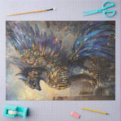 Dekoupage Mythical Griffon Bird Purples Blue Gold Seidenpapier (Basteln)
