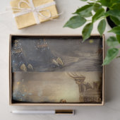 Dekoupage Mythical Griffon Wolf-Bird Gold Inlay Seidenpapier (Geschenk)