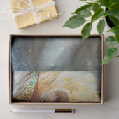 Dekoupage Mythische Löwe Aquamarin & Gold Verziert Seidenpapier (Geschenk)