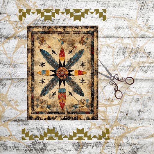 Dekoupage Native American Symmetric Design Seidenpapier