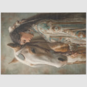 Dekoupage Native American Woman & Ihr Pferd Seidenpapier (Vorderseite)