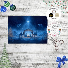 Dekoupage Nativszene Blue Night Sky Seidenpapier