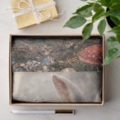 Dekoupage Neugieriges Mädchen Weiße Hasentaschenuh Seidenpapier (Geschenk)