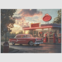 Dekoupage Nostalgic Red American Car Collector
